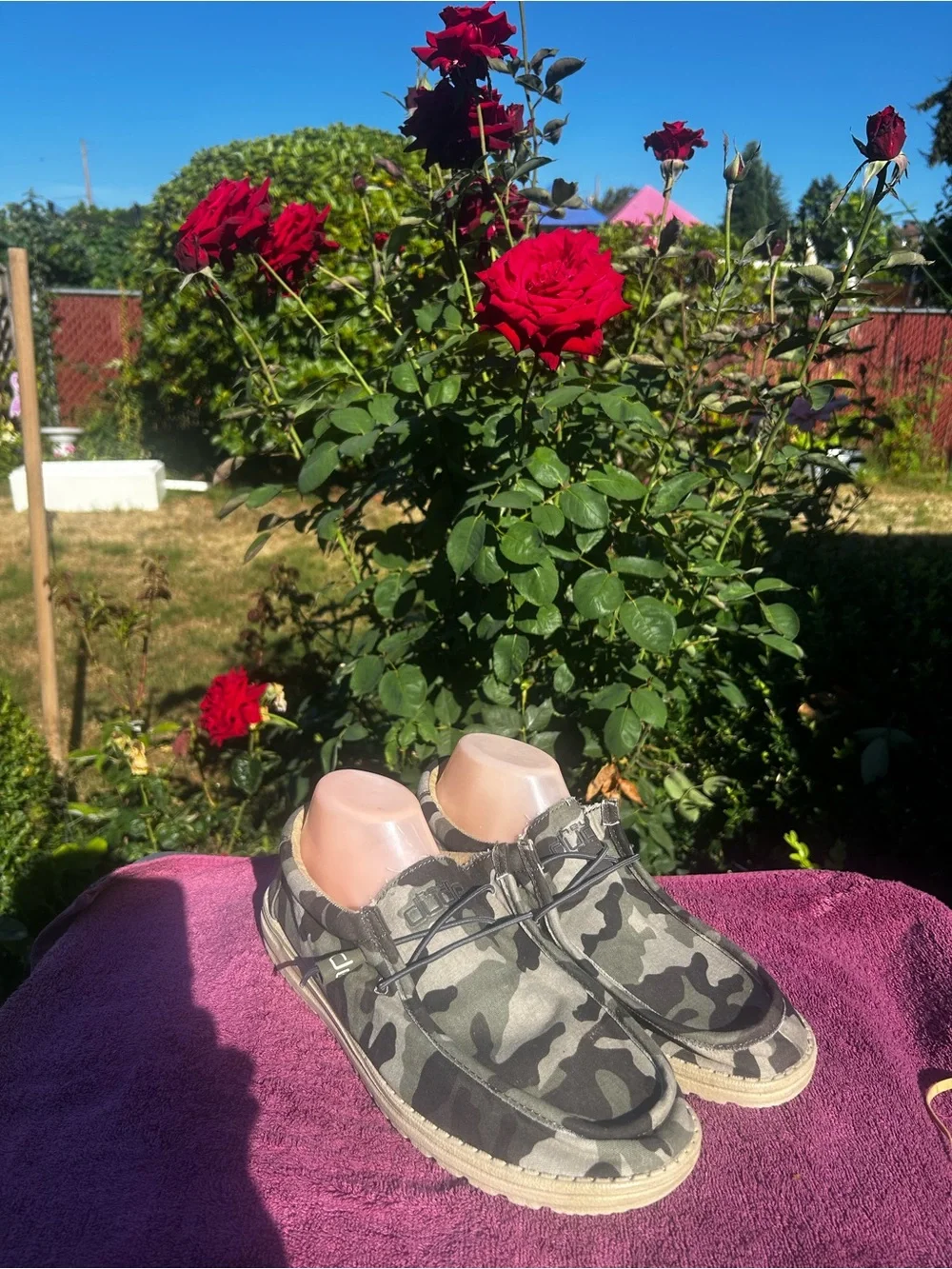 Hey Dude Wally Men's Camo Slip-On Canvas Shoes Camouflage Shoes Size 11